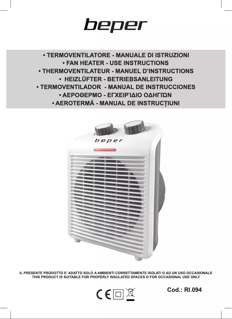 Page 1 de la notice Manuel utilisateur Beper RI.094