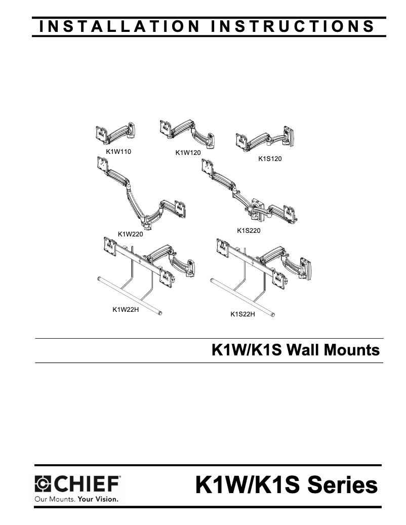 Page 1 de la notice Manuel utilisateur Chief Kontour K1S120