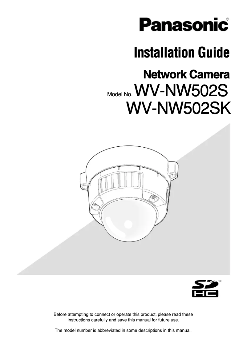 Image de la première page du manuel de l'appareil WV-NW502S