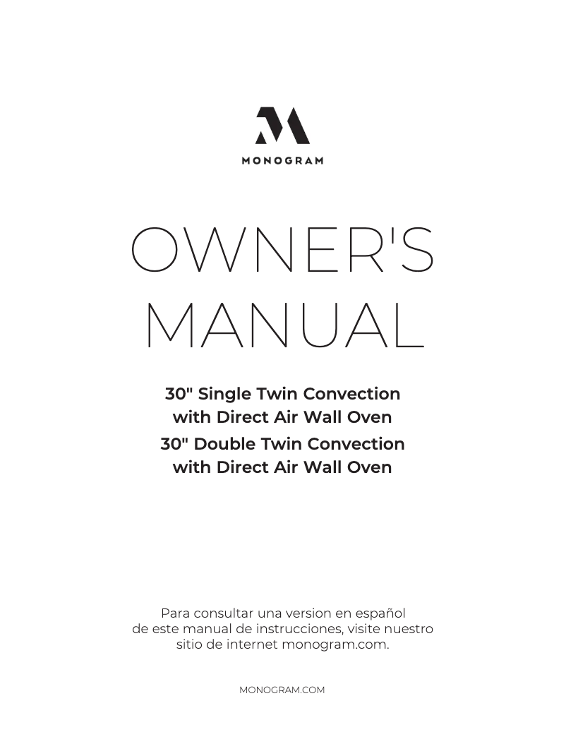 Page 1 de la notice Manuel utilisateur Monogram ZTDX1DPSN