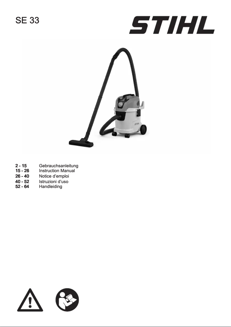 Page n°1 - Manuel utilisateur Stihl SE 33