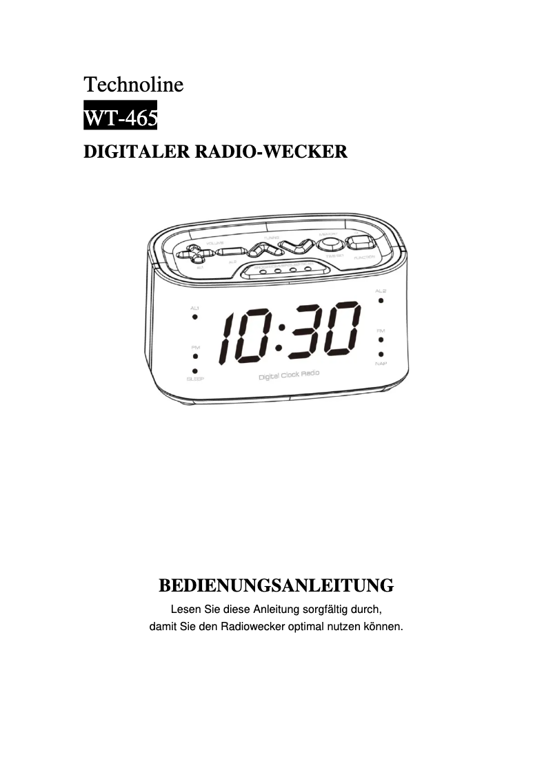 Image de la première page du manuel de l'appareil WT 465