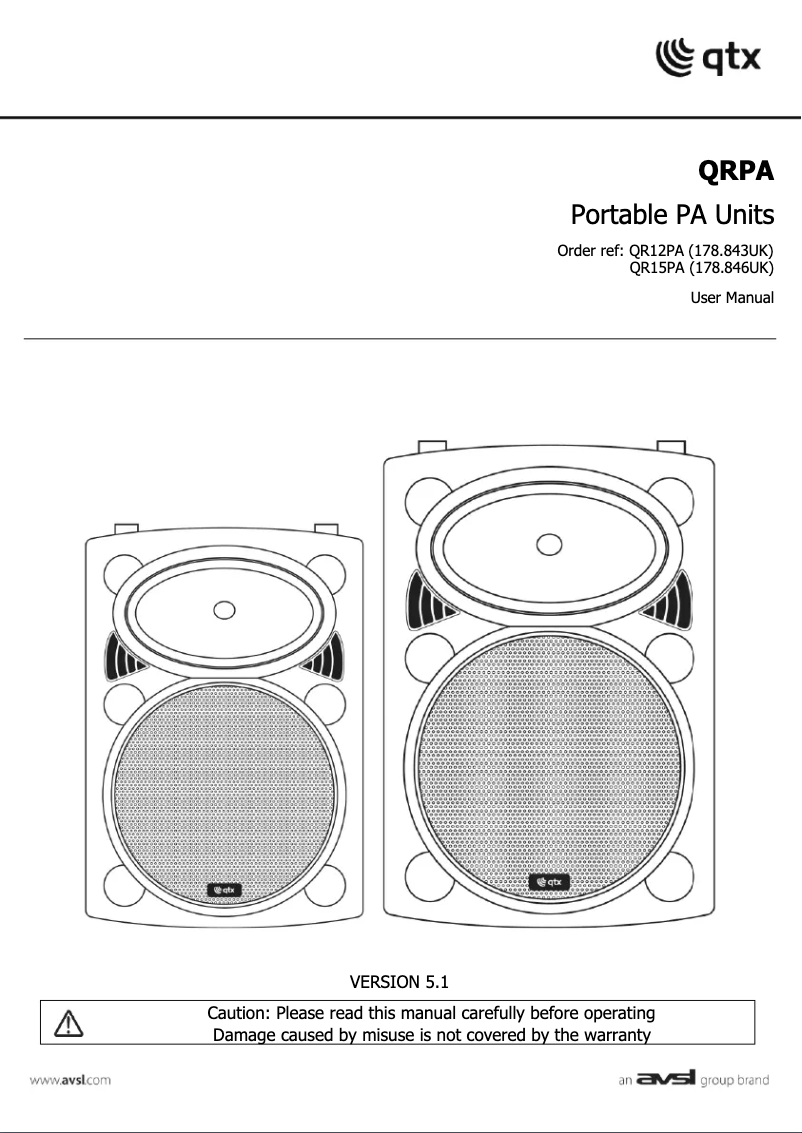Image de la première page du manuel de l'appareil QR15PA