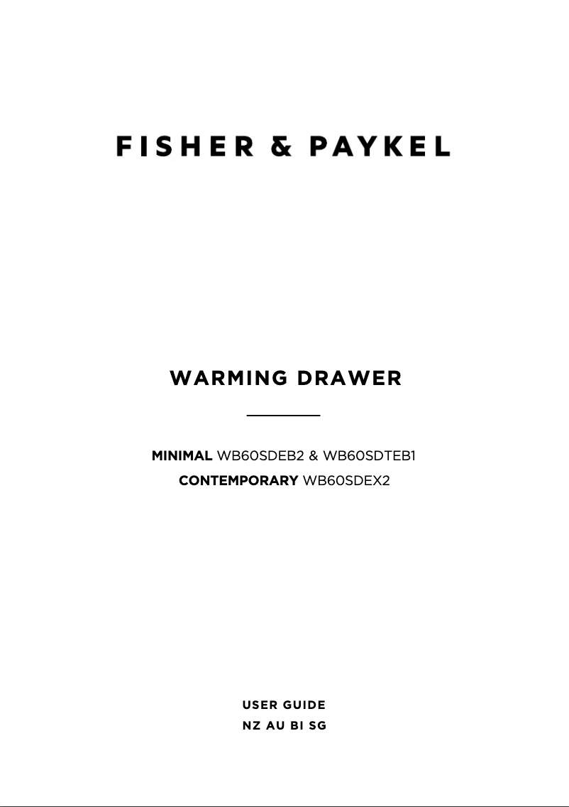 Página 1 del manual Manual de usuario Fisher & Paykel WB60SDEX2