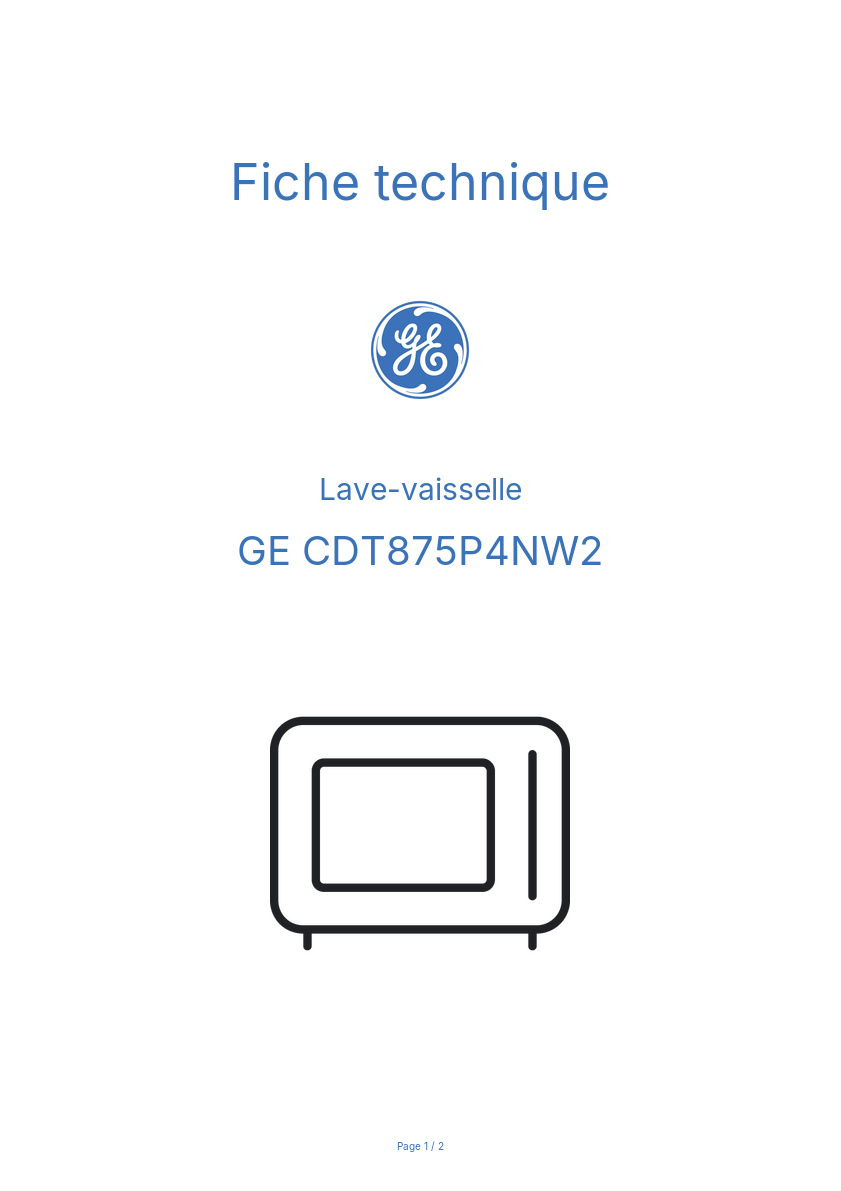 Image de la première page du manuel de l'appareil CDT875P4NW2