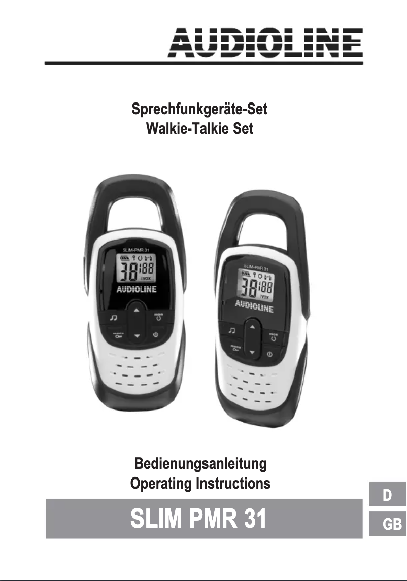 Page n°1 - Manuel utilisateur Audioline SLIM PMR 31