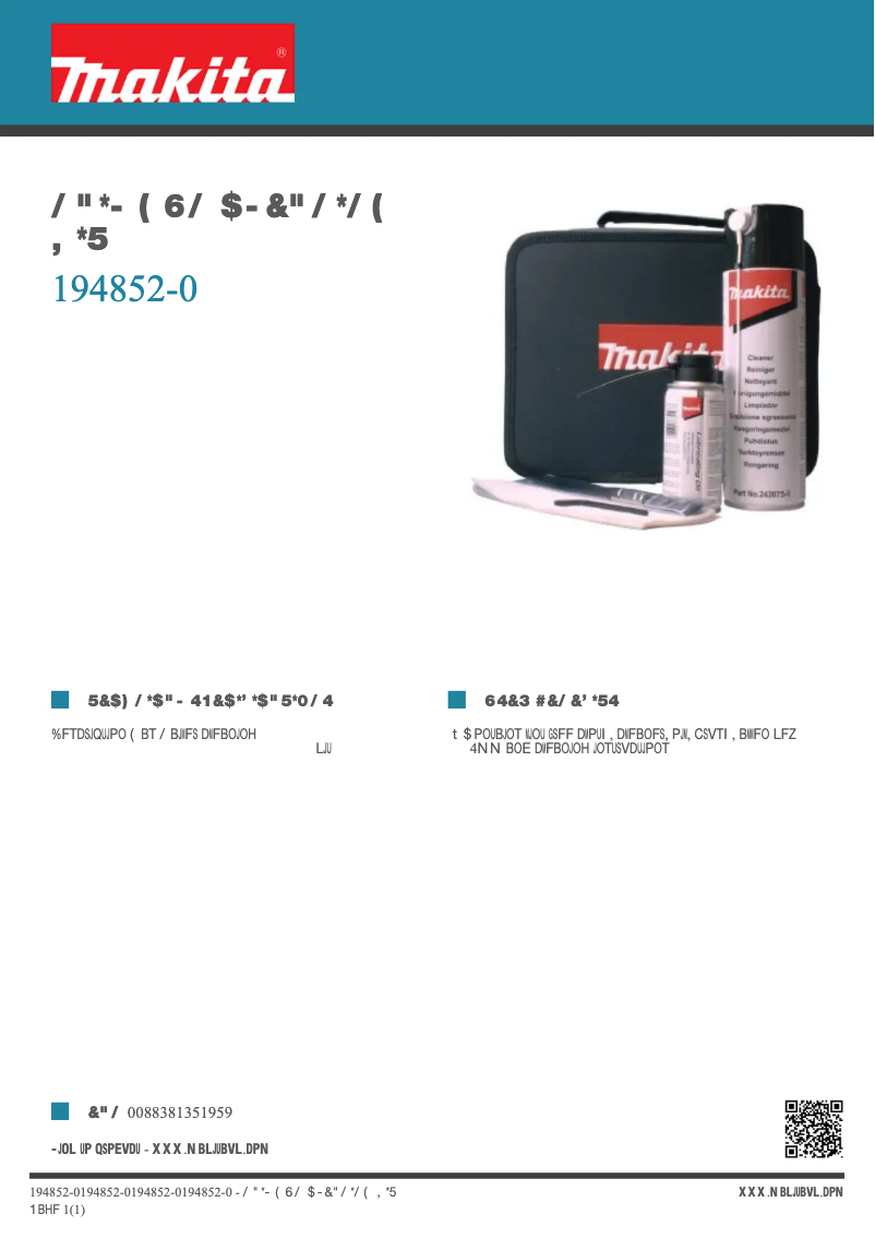 Page n°1 - Fiche technique Makita 194852-0