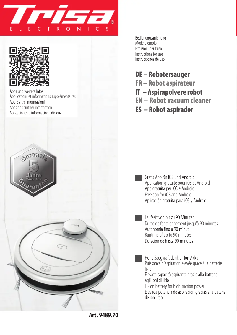 Page n°1 - Manuel utilisateur Trisa Intelligent Laser Navigation 9489.70