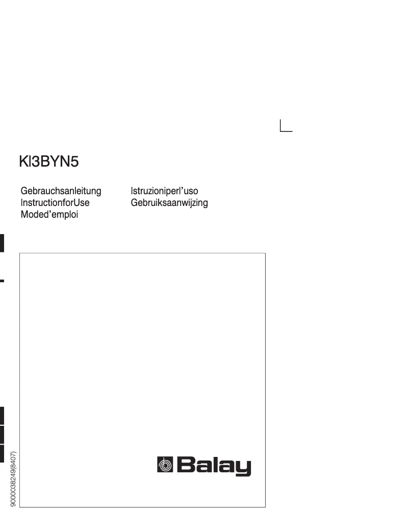 Page 1 de la notice Manuel utilisateur Balay KI 3 BYN 4