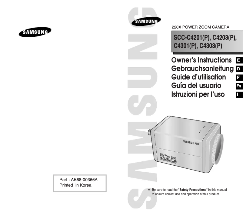 Page 1 de la notice Manuel utilisateur Samsung SCC-C4203AP