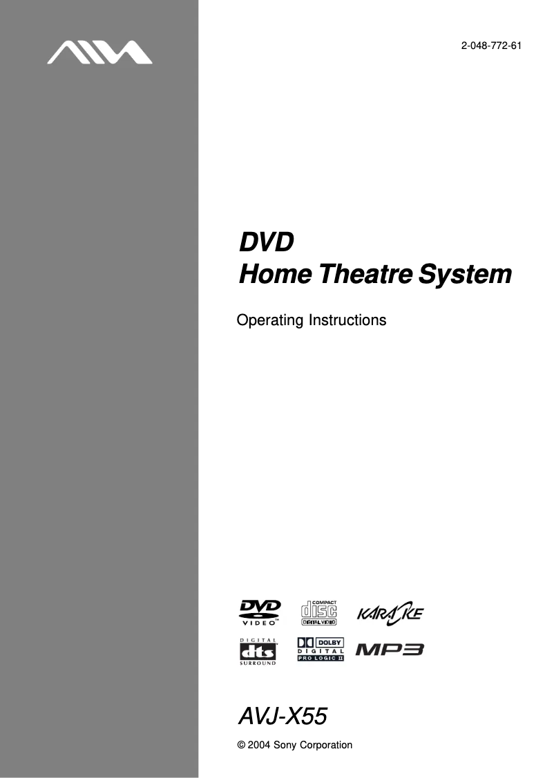 Page 1 de la notice Manuel utilisateur Aiwa AVJ-X55