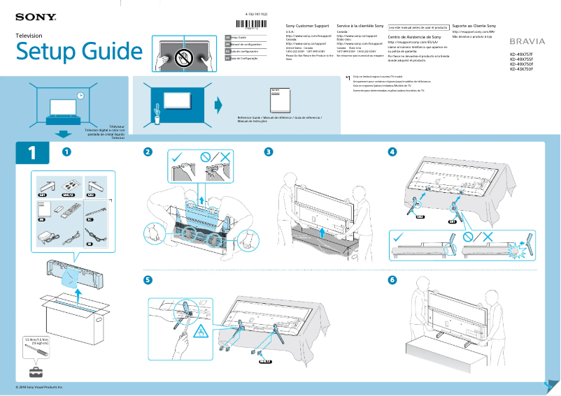 Page 1 de la notice Guide d'installation Sony Bravia KD-43X750F