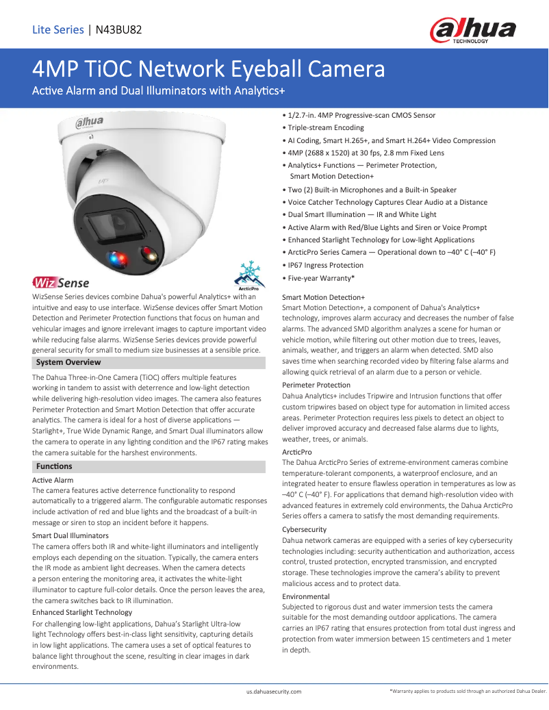 Page 1 de la notice Manuel utilisateur Dahua Technology N43BU82