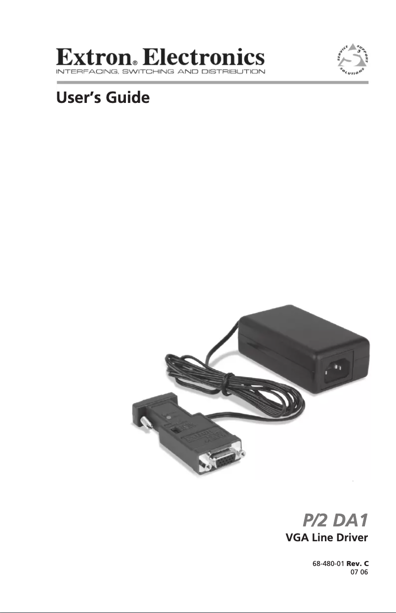 Page n°1 - Manuel utilisateur Extron P/2 DA1