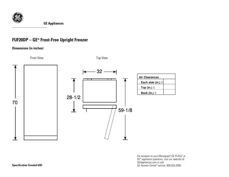 Image de la première page du manuel de l'appareil FUF20DPRWH