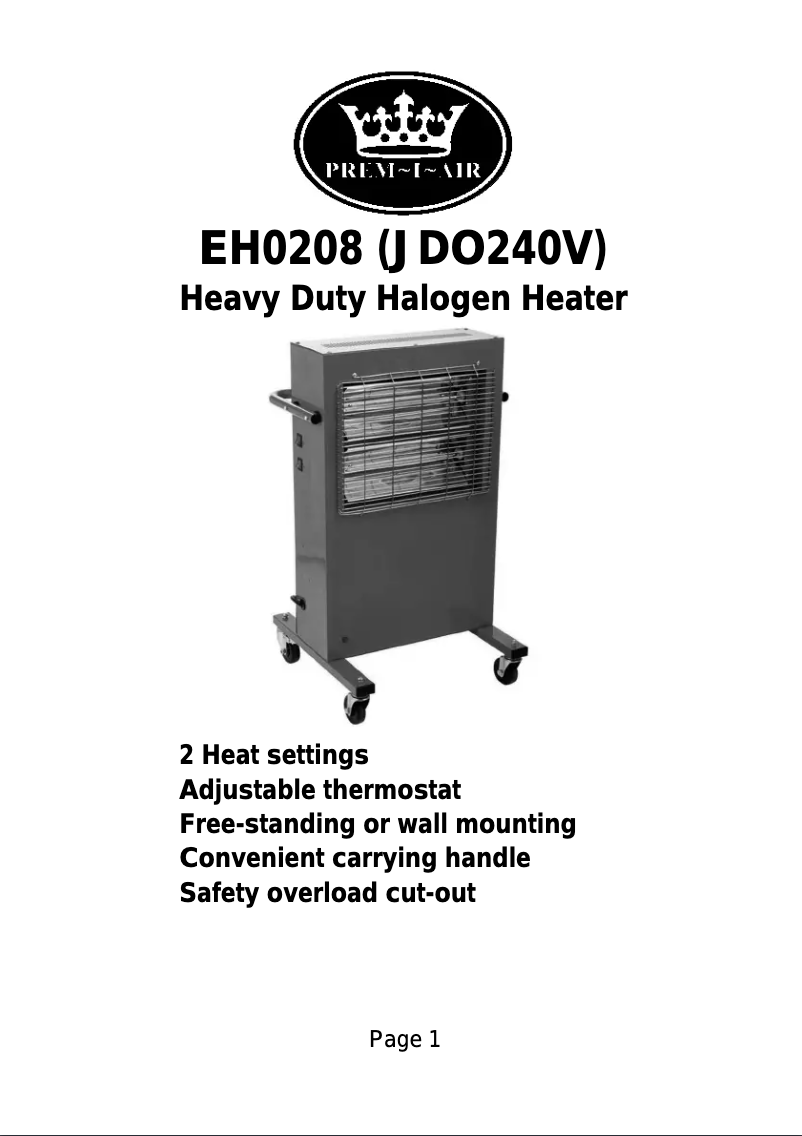 Image de la première page du manuel de l'appareil EH0208