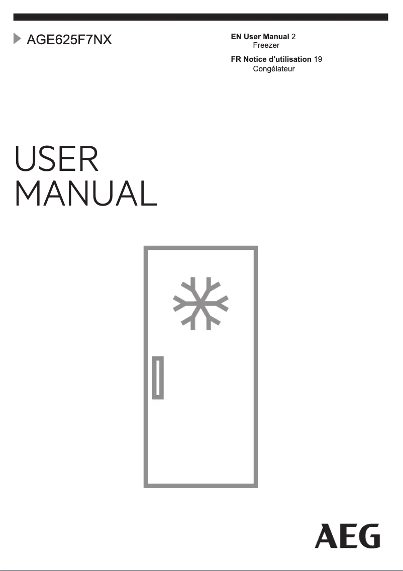 Page 1 de la notice Manuel utilisateur AEG AGE625F7NX