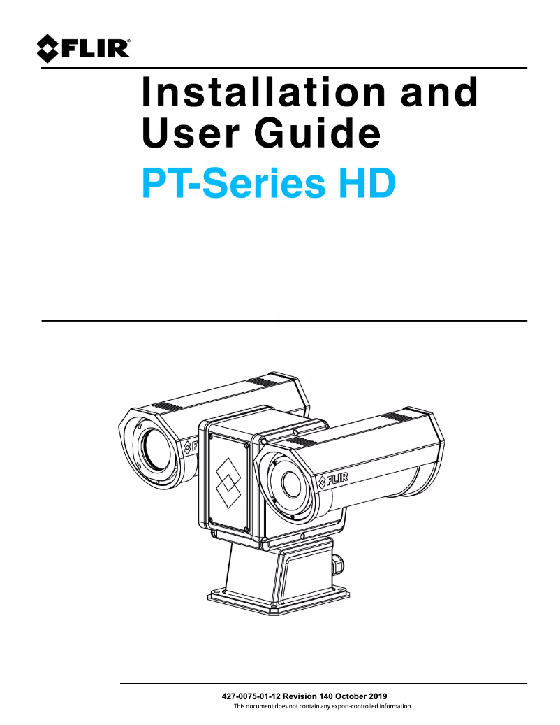 Page 1 de la notice Manuel utilisateur FLIR PT-612