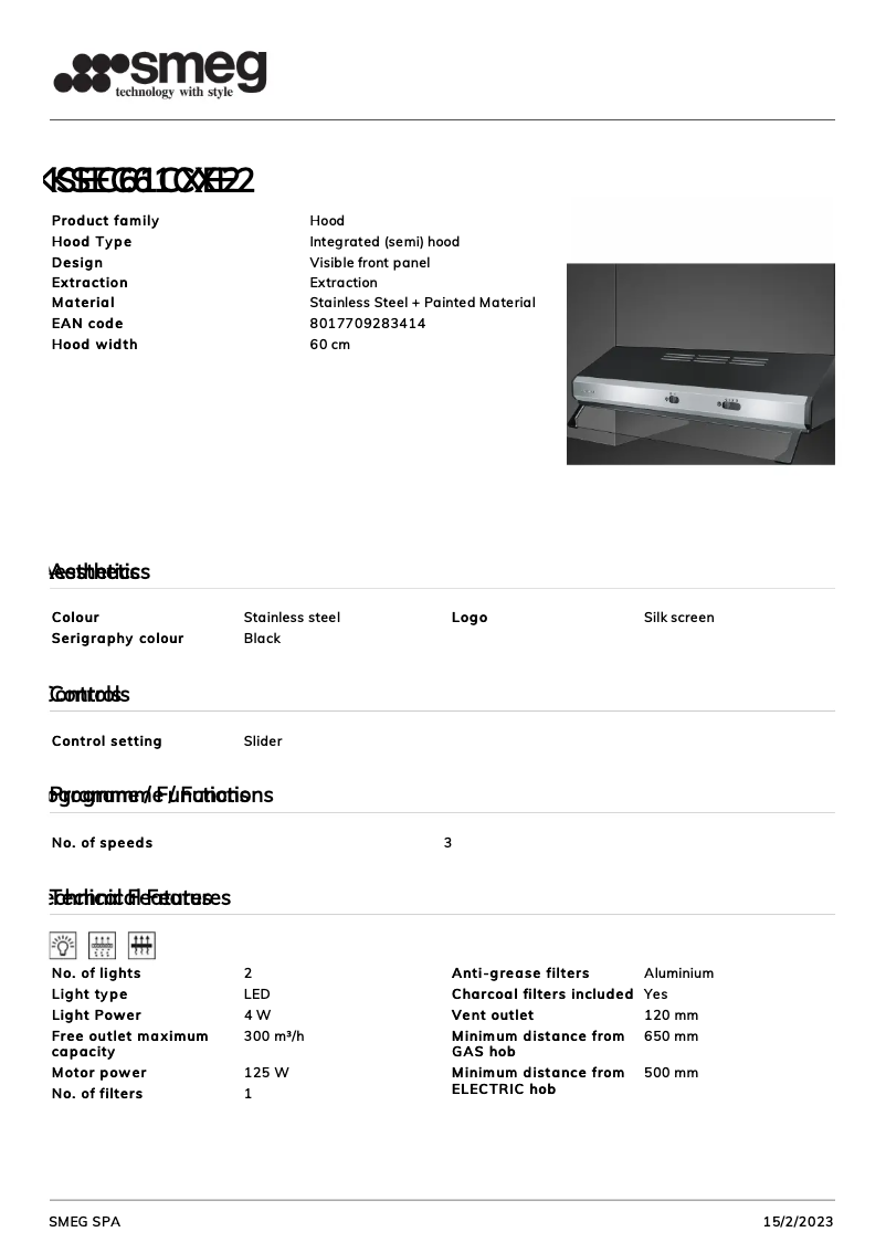 Page 1 de la notice Brochure Smeg KSEC61CXE2