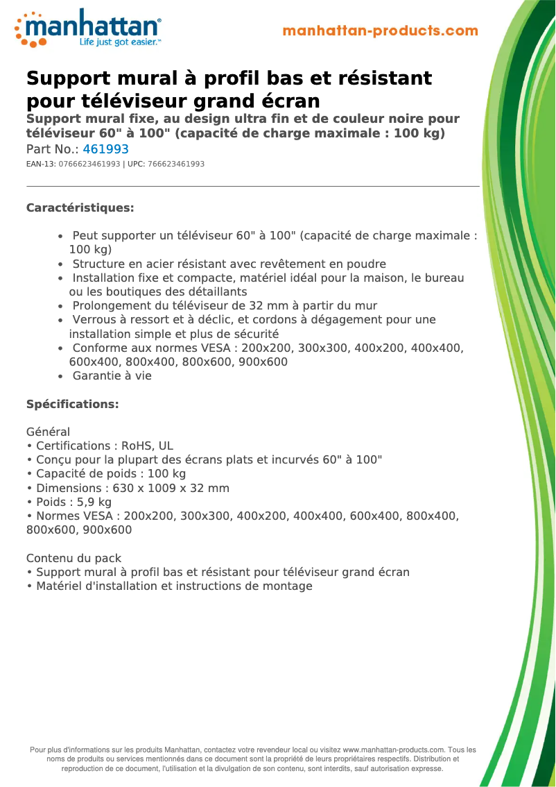 Page n°1 - Fiche technique Manhattan 461993