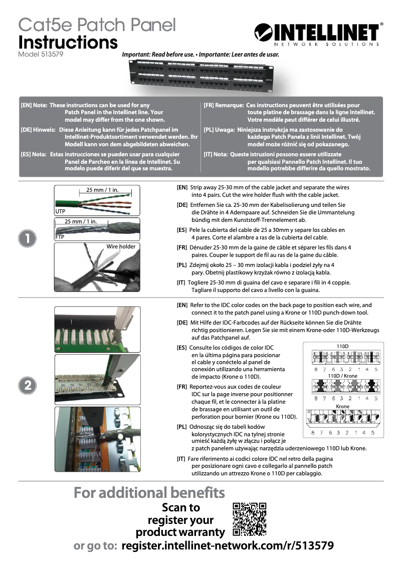 Page 1 de la notice Manuel utilisateur Intellinet 513579