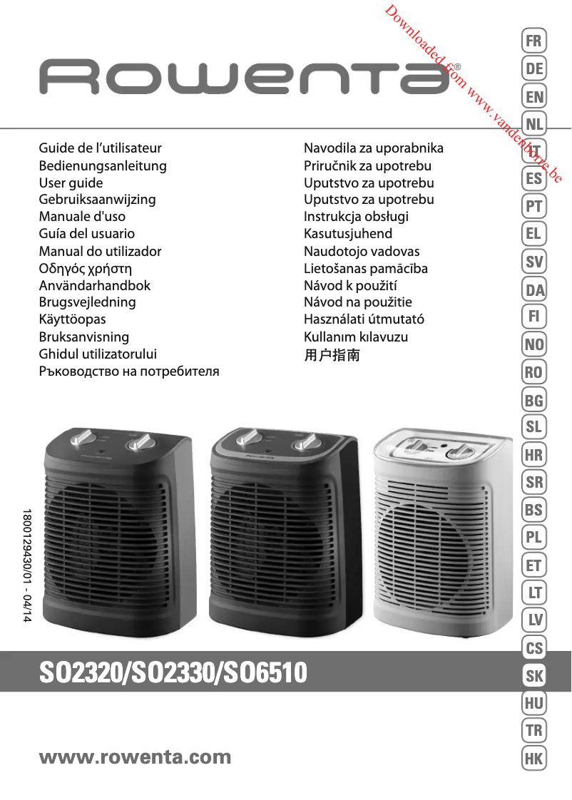 Image de la première page du manuel de l'appareil Instant Comfort Compact SO2330