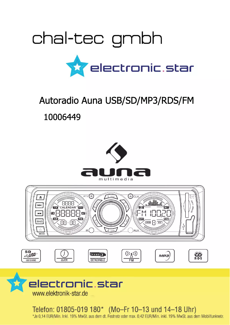 Page n°1 - Manuel utilisateur Auna MD-180