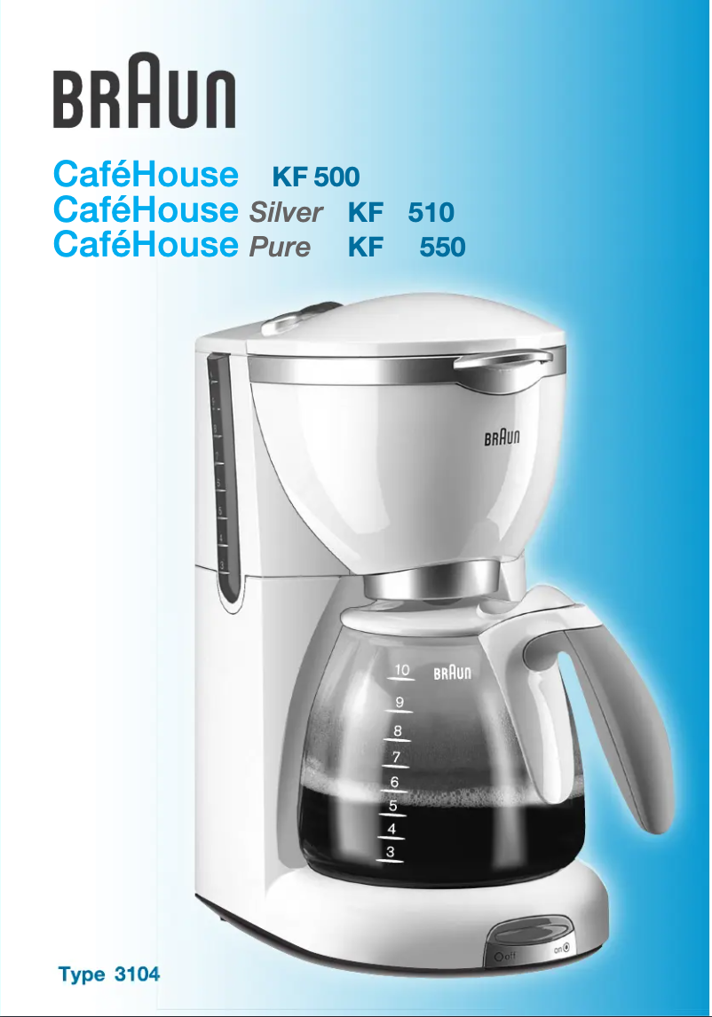 Page n°1 - Manuel utilisateur Braun CafeHouse KF 510 