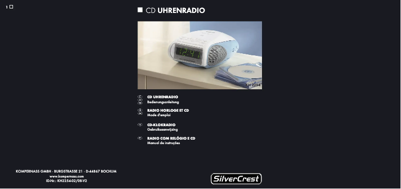 Page n°1 - Manuel utilisateur SilverCrest KH2254