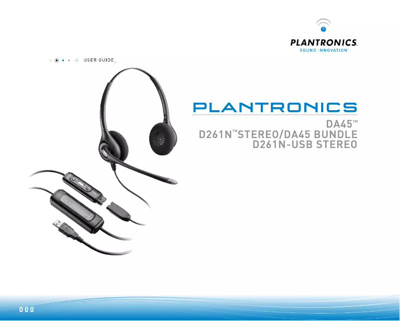 Page 1 de la notice Manuel utilisateur Plantronics D261N