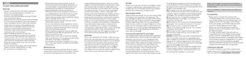 Image de la première page du manuel de l'appareil Avent SCF691