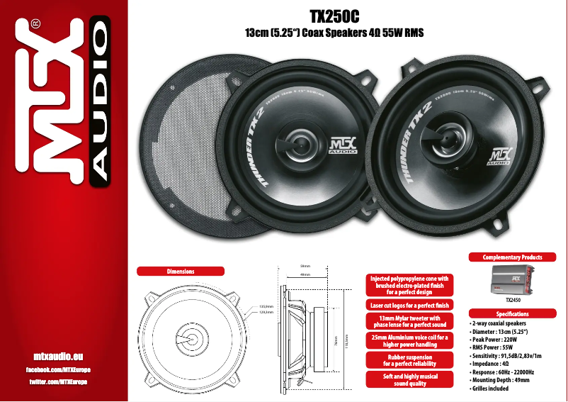 Page n°1 - Manuel utilisateur MTX Audio TX250C