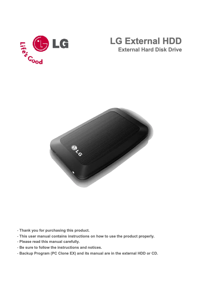 Page n°1 - Manuel utilisateur LG HXD3U50GL