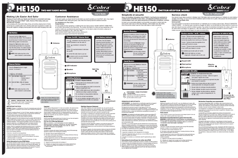 Página 1 del manual Manual de usuario Cobra HE150