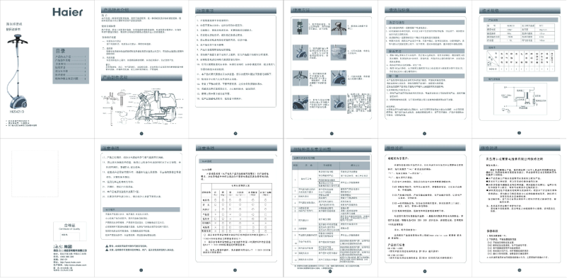 Page 1 de la notice Manuel utilisateur Haier HGS4219
