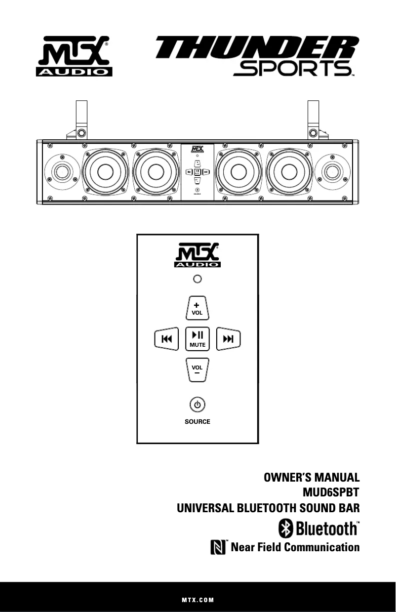 Page n°1 - Manuel utilisateur MTX Audio MUD6SPBT