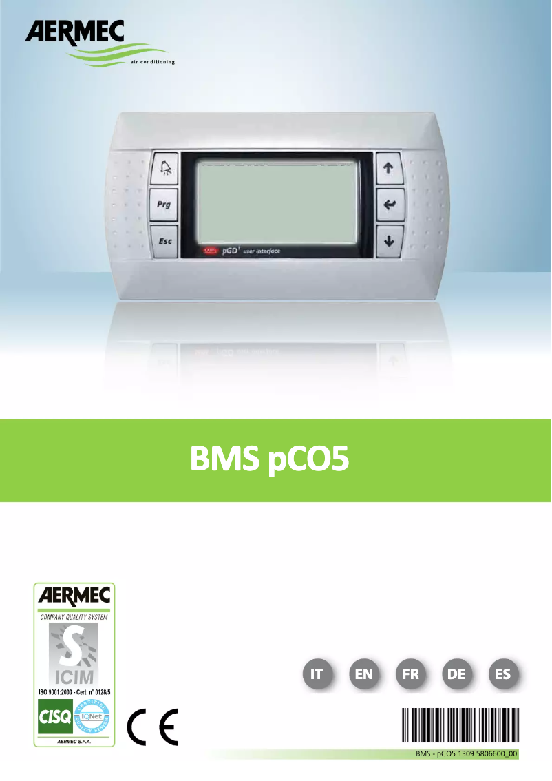 Image de la première page du manuel de l'appareil BMS PCO5