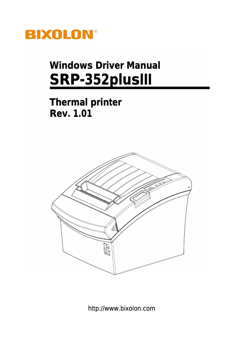 Page n°1 - Manuel utilisateur Bixolon SRP-352plusIII