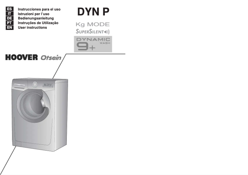 Page 1 de la notice Manuel utilisateur Hoover DYN 9164D8PX