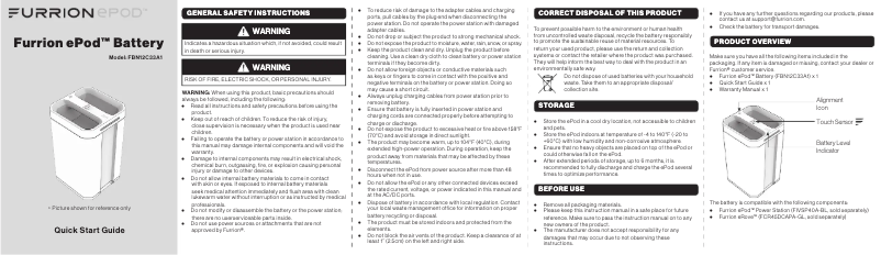 Page 1 de la notice Manuel utilisateur Furrion ePod Battery FBN12C33A1