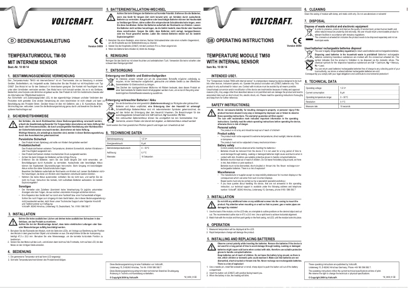 Image de la première page du manuel de l'appareil TM-50