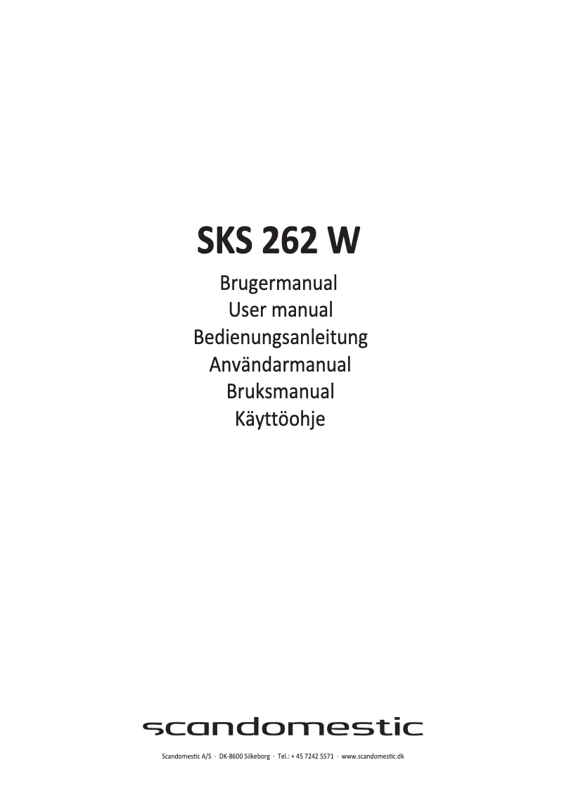 Page n°1 - Manuel utilisateur Scandomestic SKS 262 W