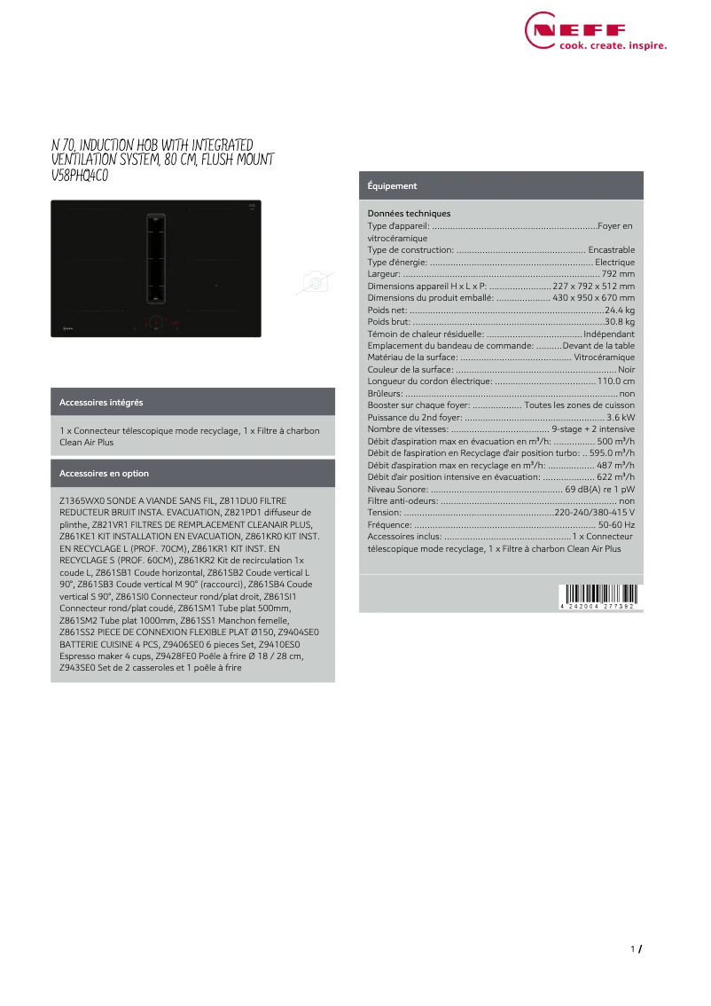 Image de la première page du manuel de l'appareil V58PHQ4C0