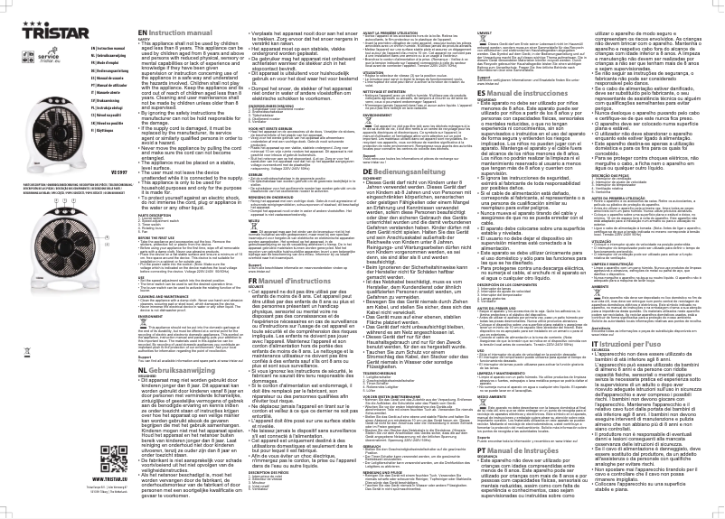 Page 1 de la notice Manuel utilisateur TriStar VE-5997