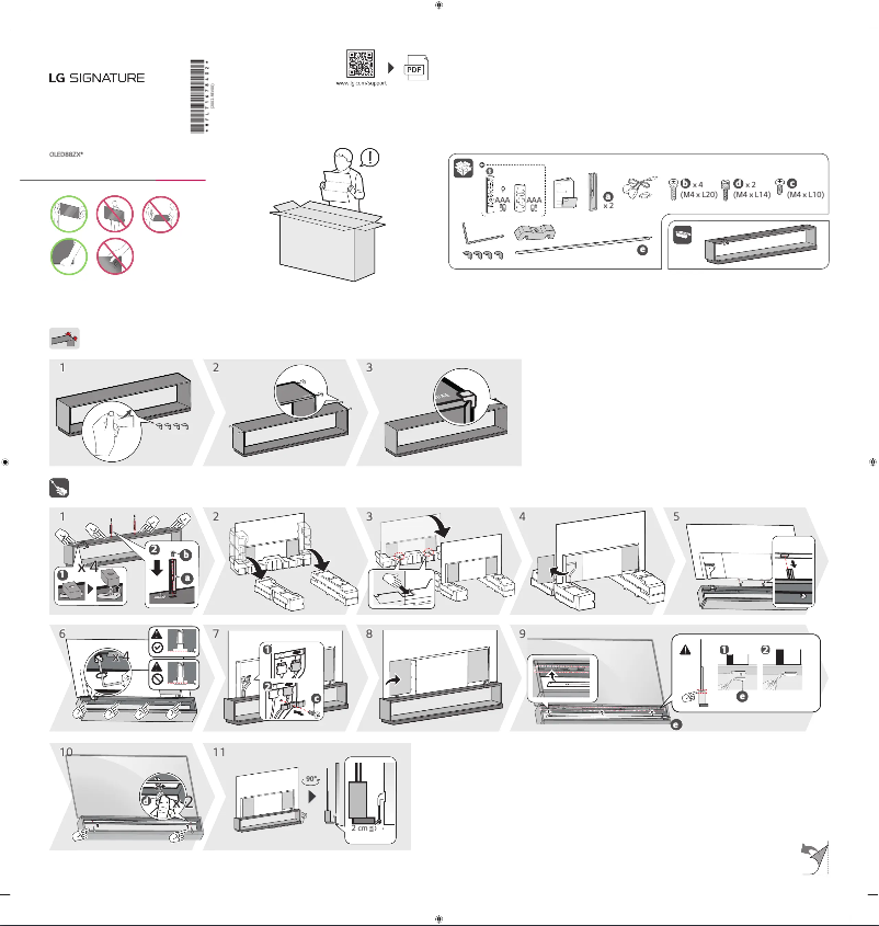Page 1 de la notice Guide d'installation LG OLED88ZX9LA