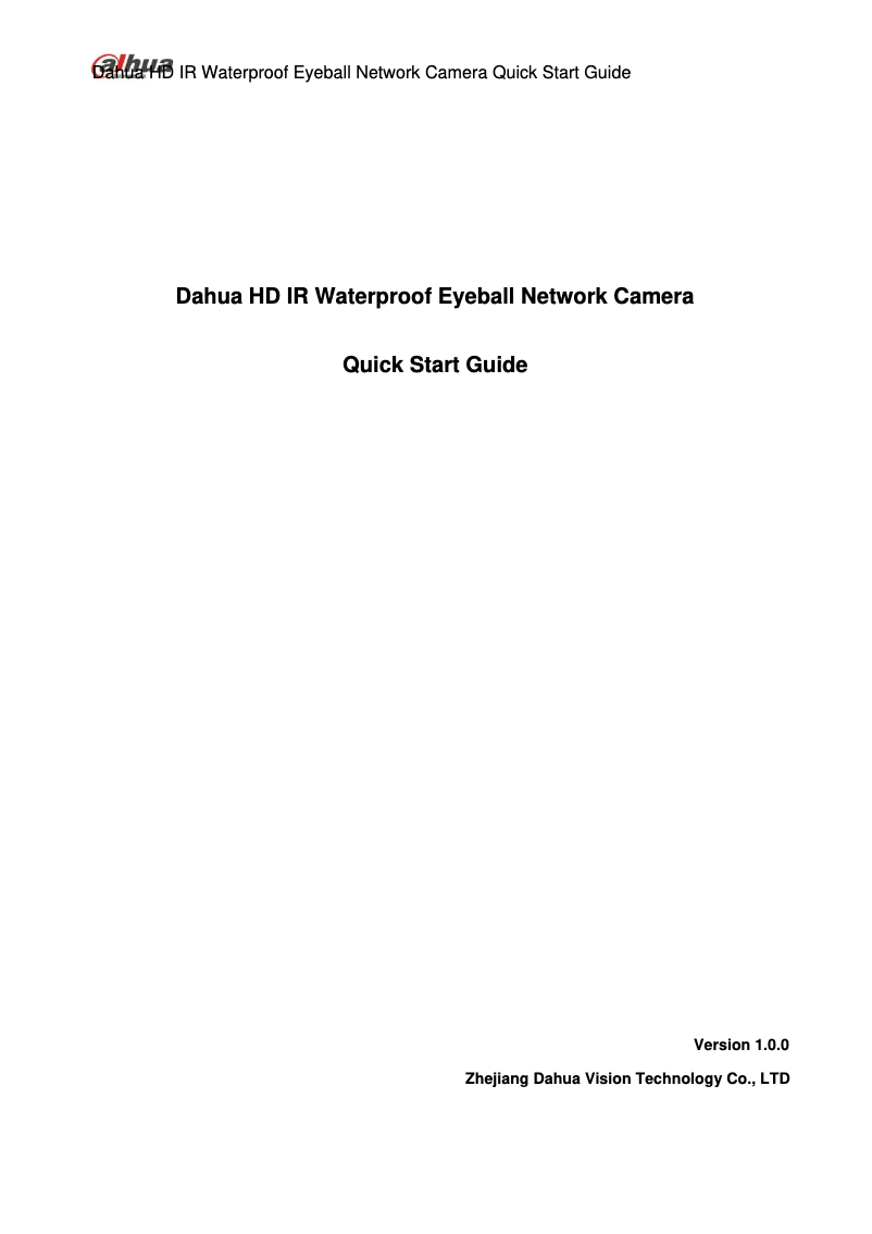 Página 1 del manual Manual de usuario Dahua Technology Lite IPC-HDW1420S