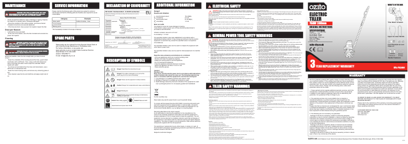 Page n°1 - Manuel utilisateur Ozito ETL-7530U