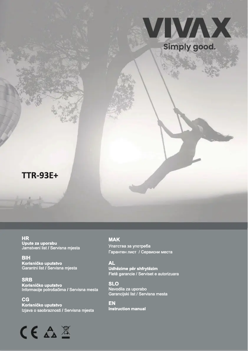 First page image of the manual for TTR-93E+