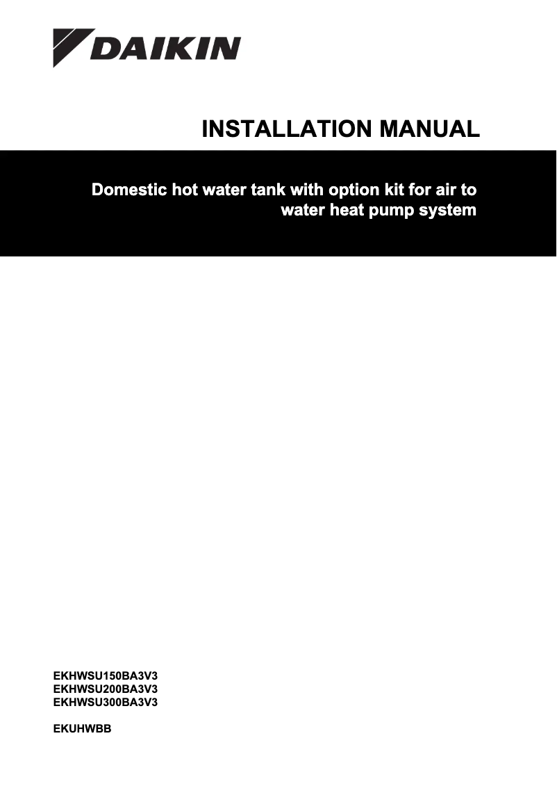 Page 1 de la notice Manuel utilisateur Daikin EKHWSU300BA3V3