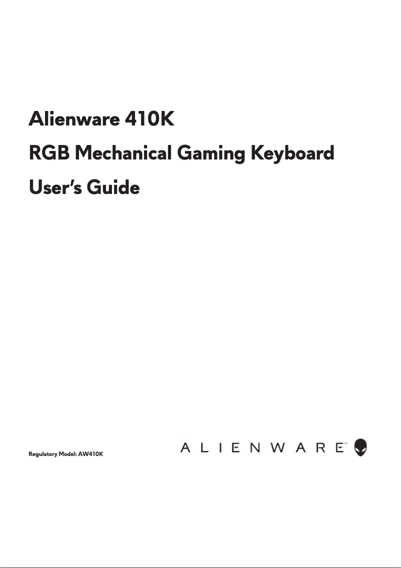 Page 1 de la notice Manuel utilisateur Alienware AW410K